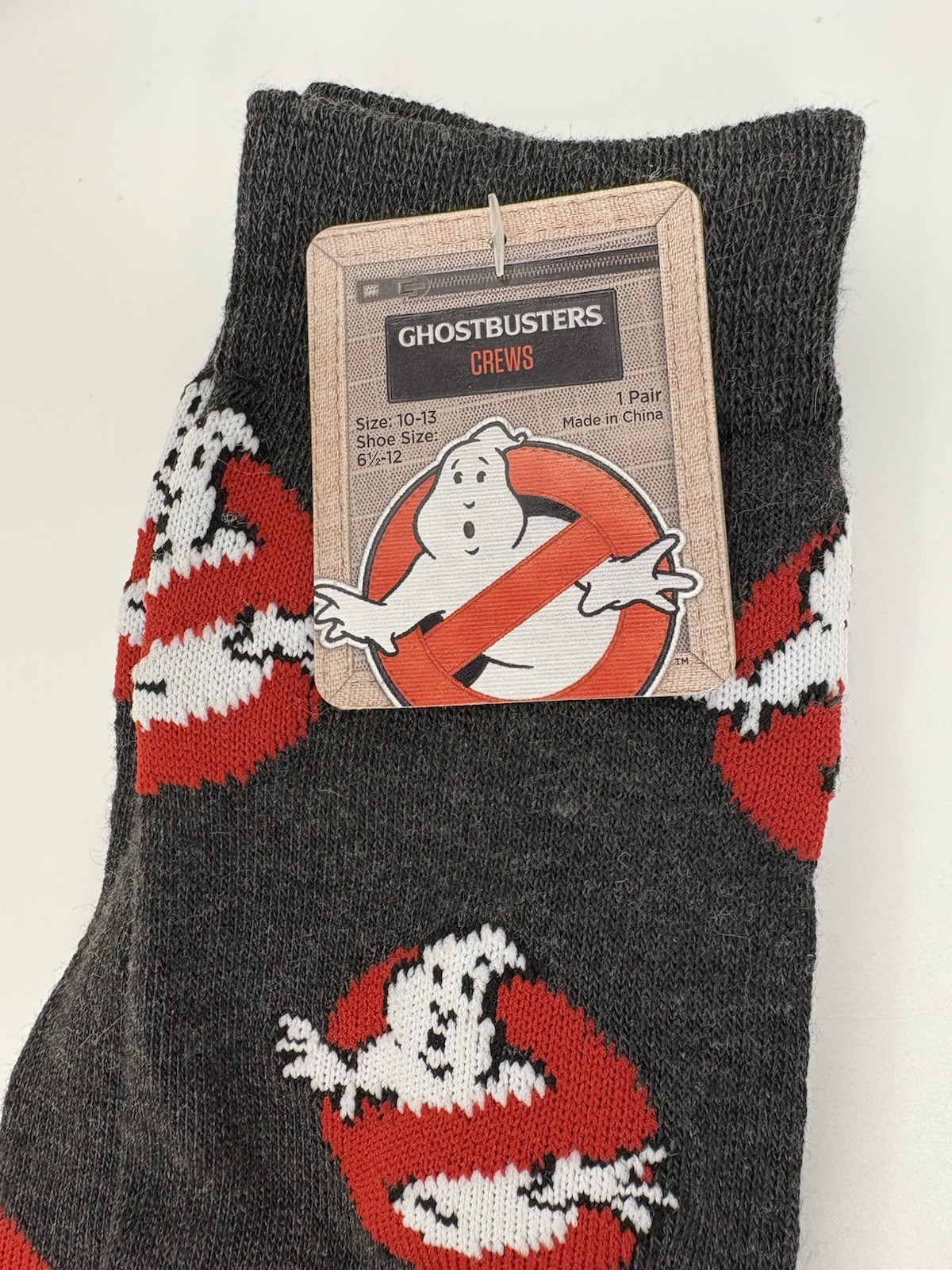 NWT Ghostbusters Crew Socks, Sock Size 10-13 Columbia Pictures