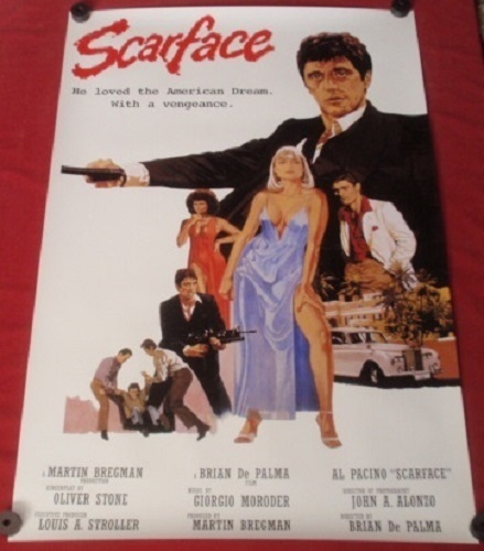 Scarface Movie Poster 22×34 S/S Al Pacino Steven Bauer Michelle Pfeiffer