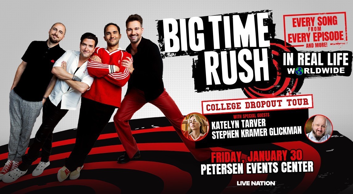 BIG TIME RUSH “IN REAL LIFE WORLDWIDE” 2025 PITTSBURGH, PA CONCERT TOUR POSTER