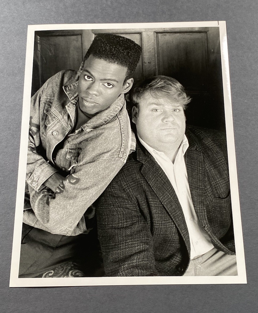 Chris Farley And Chris Rock Saturday Night Live 1990 Promotional Photo 9” X 7”