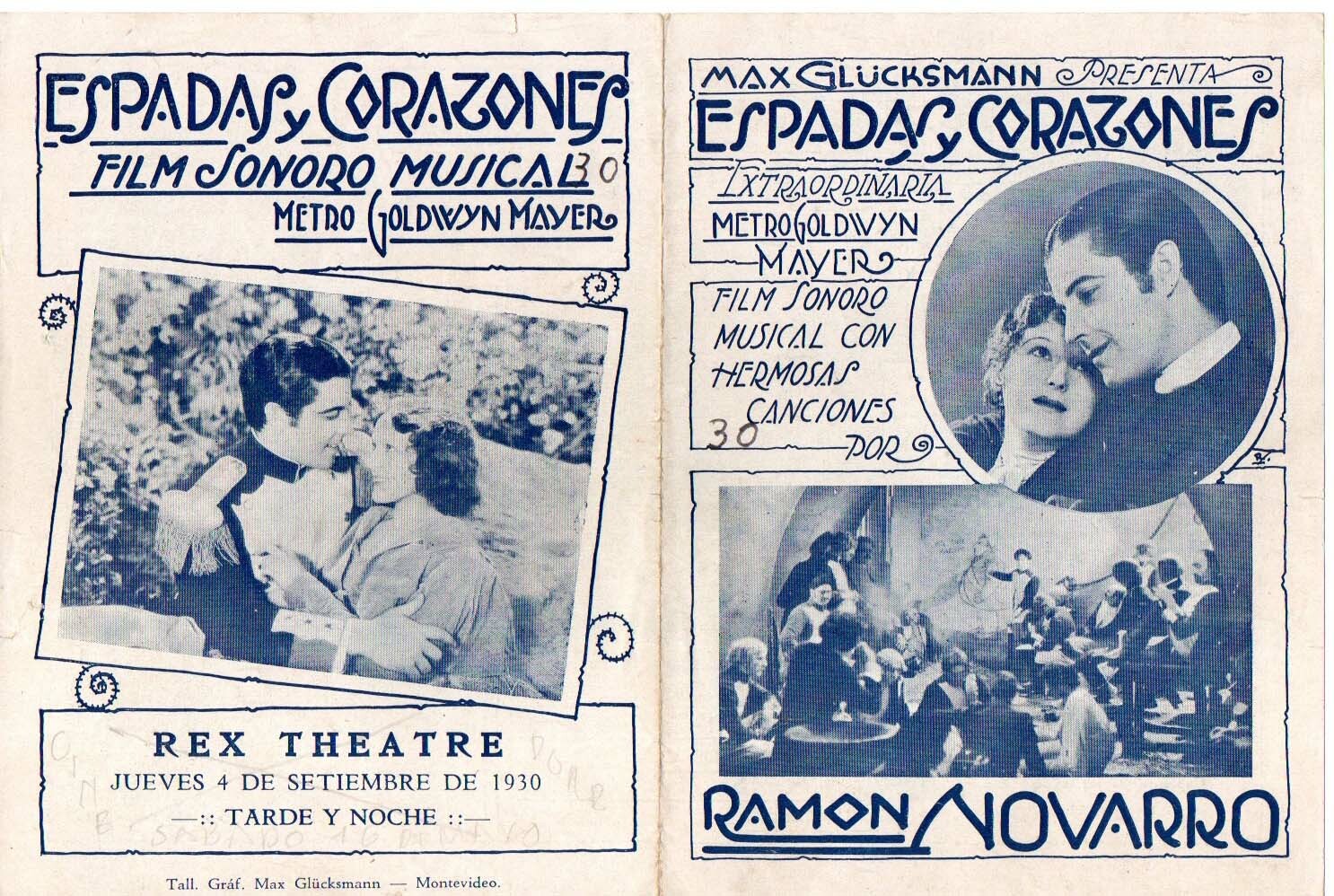 RAMON NOVARRO – DOROTHY JORDAN “DEVIL MAY CARE” 1930 MOVIE HERALD