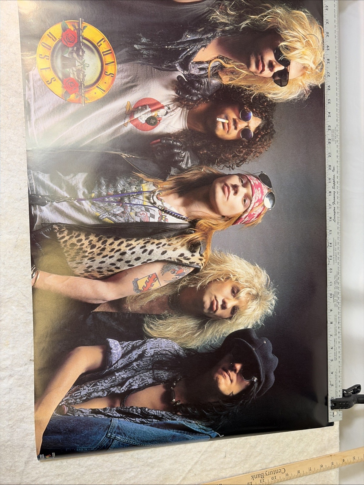 Vintage Guns N Roses 1988 Band Group Poster 22 1/2 x 34 in. Axl Rose