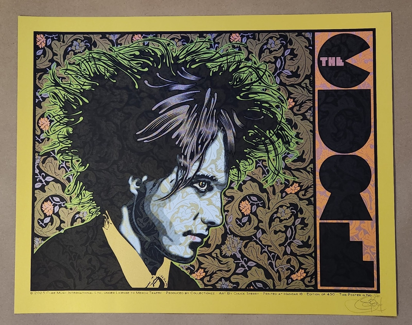 Chuck Sperry The Cure Art Print Poster Gold Metallic Green Ink Screen Print