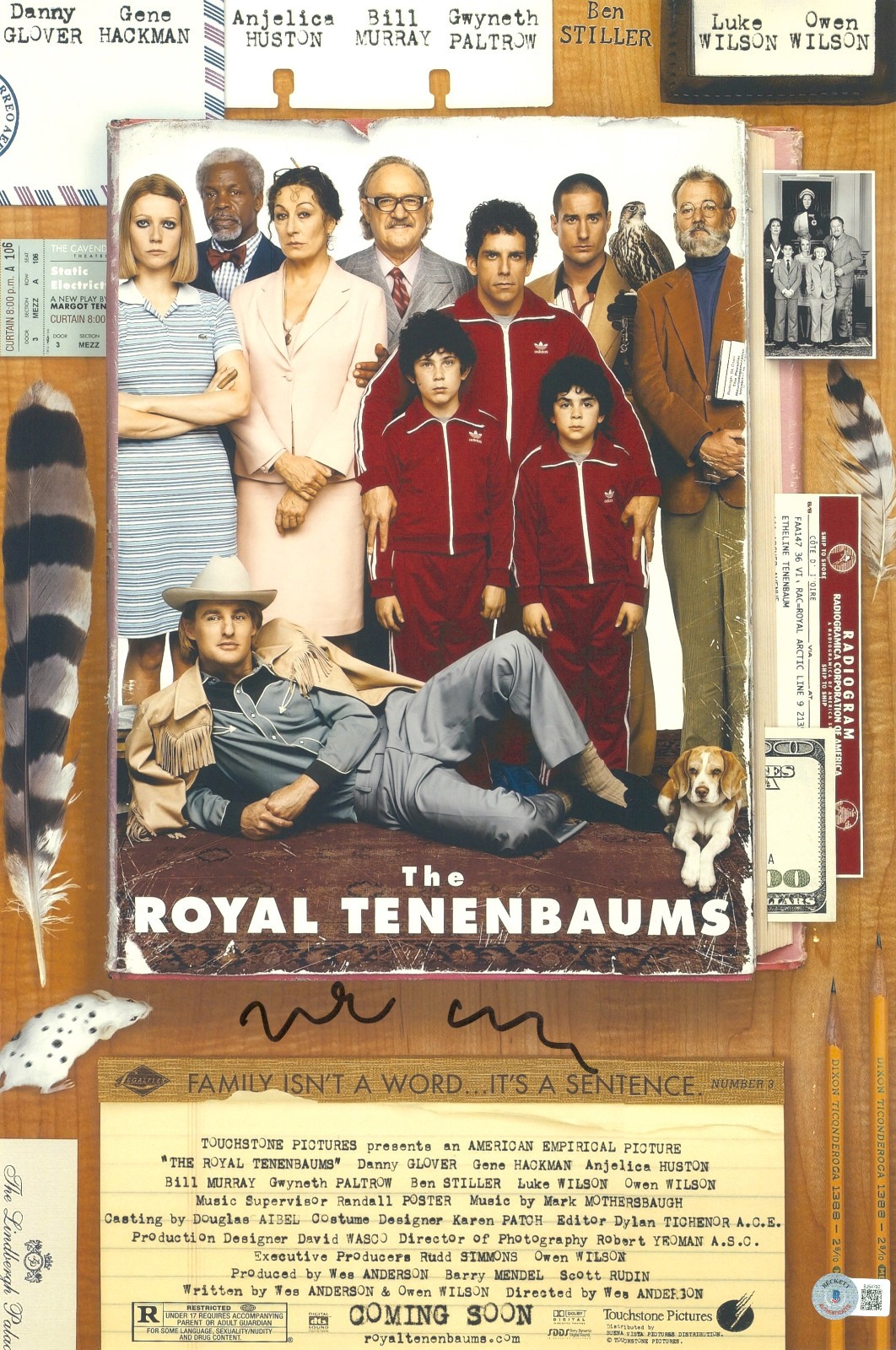 Wes Anderson Signed Autograph The Royal Tenenbaums 12X18 Photo Beckett BAS