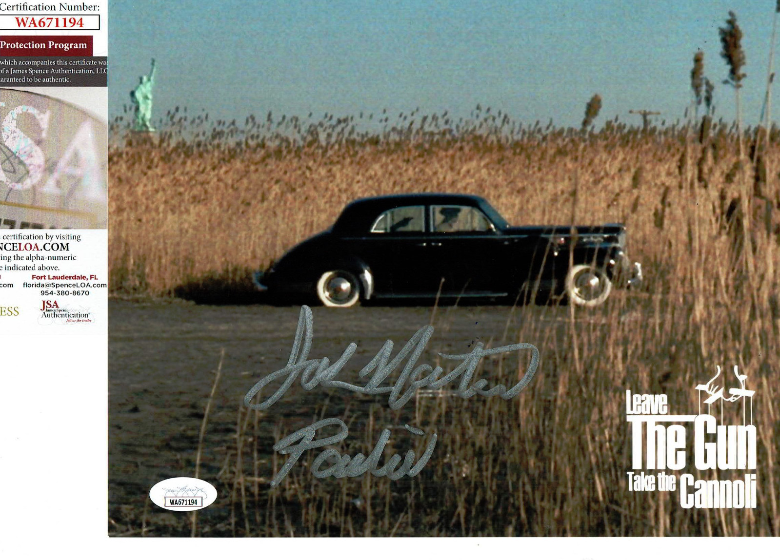Godfather John Martino Paulie signed 8×10 Leave The Gun Take the Cannolis JSA