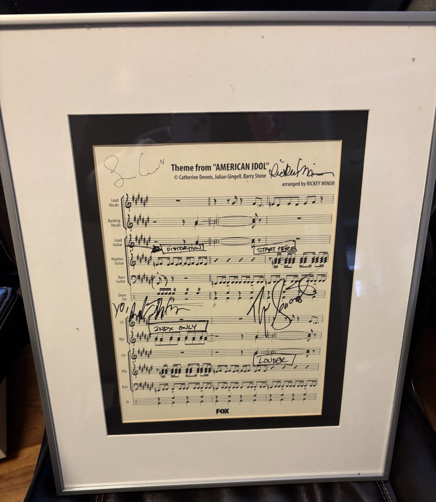 SIGNED Original American Idol Sheet Music Framed & Matted . ONE OF A KIND!