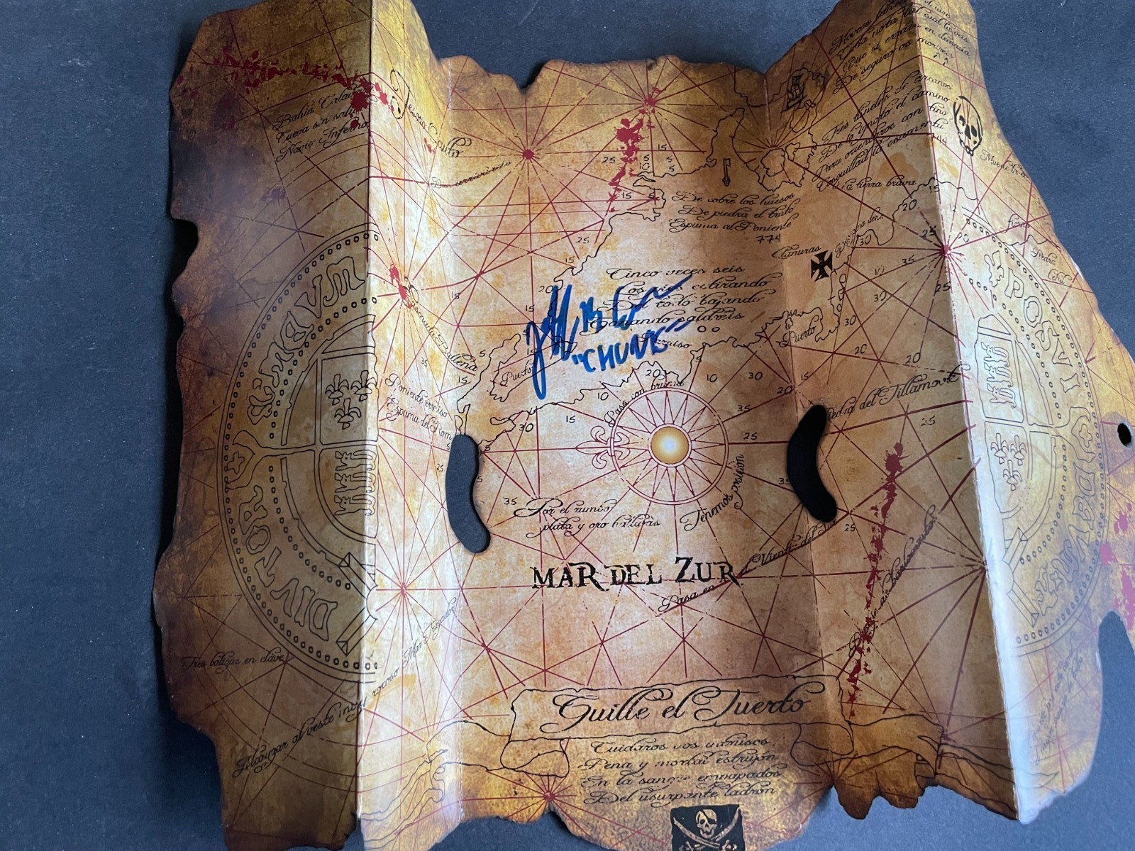 JEFF COHEN SIGNED MAP WITH CHUNK INSCRIPTION DC/COA (THE GOONIES) RARE