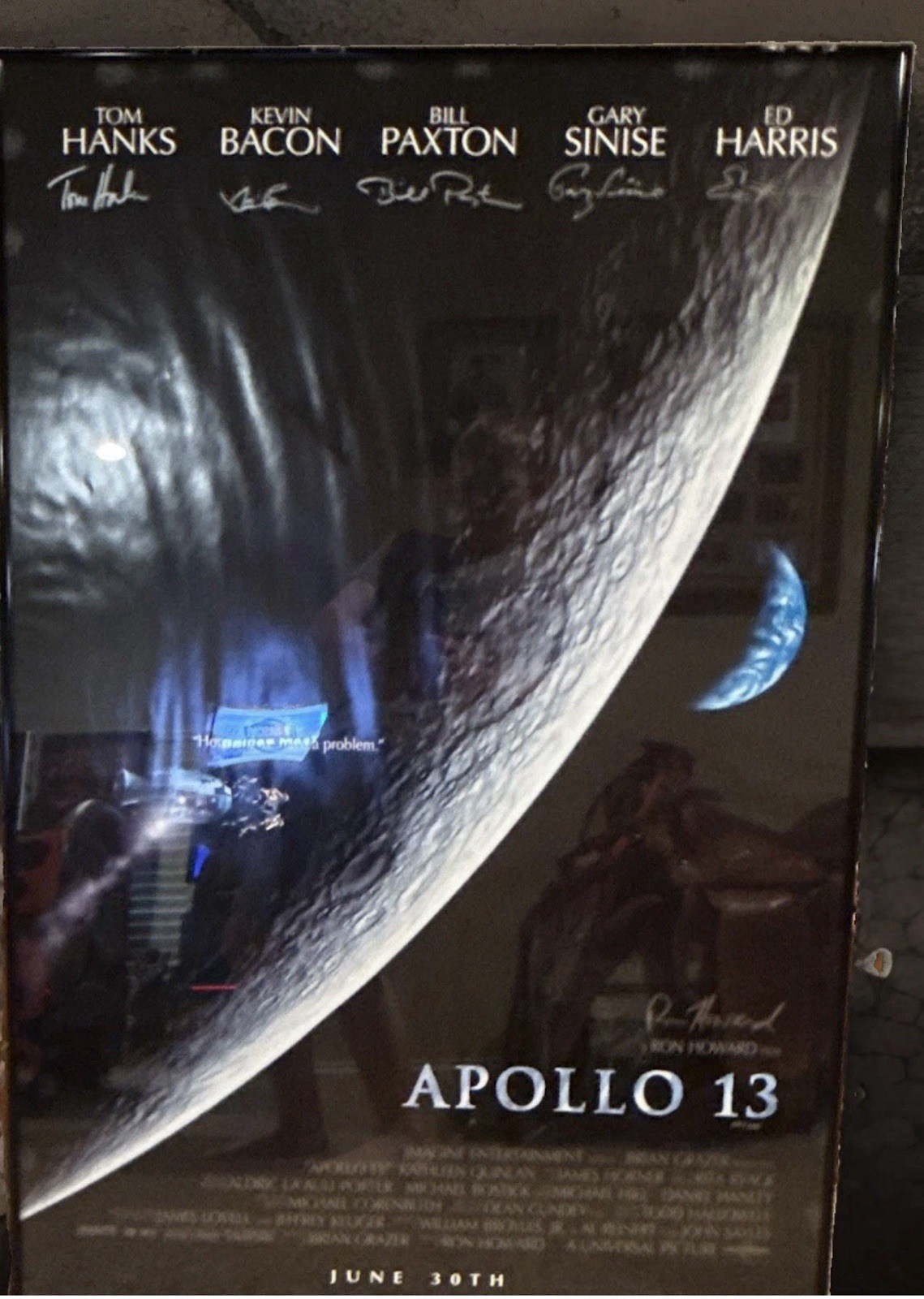 Apollo 13 27×40 movie Poster Signed Tom Hanks Kevin Bacon Paxton Sinise Harris
