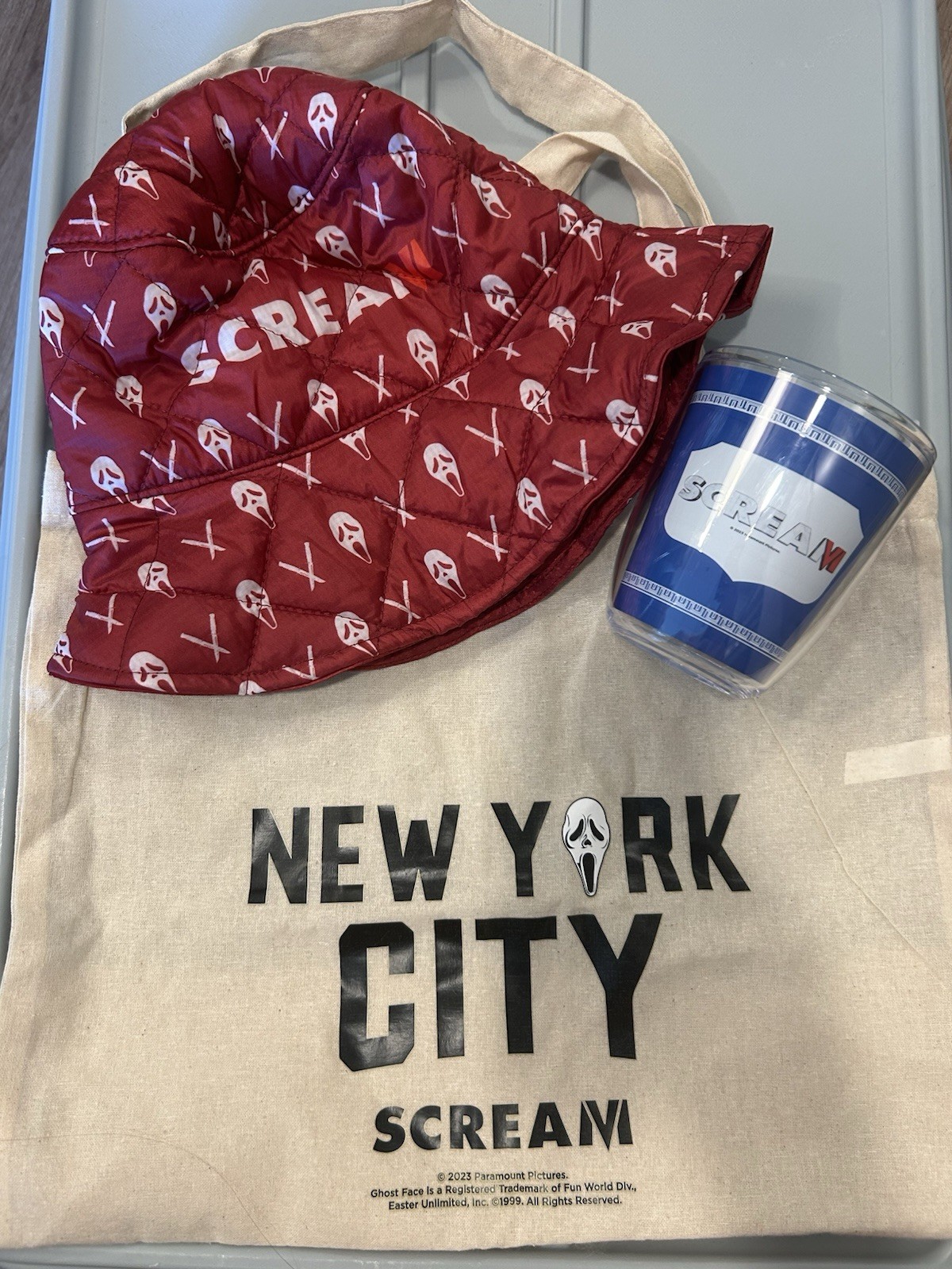 Scream VI Promo Items Tote Bucket Hat Cup Ghostface NYC Movie