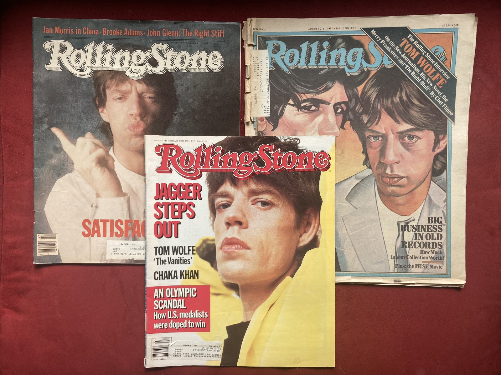 Rolling Stone Magazine Set #441, 409, 324 • Mick Jagger • Chaka Khan • Tom Wolfe