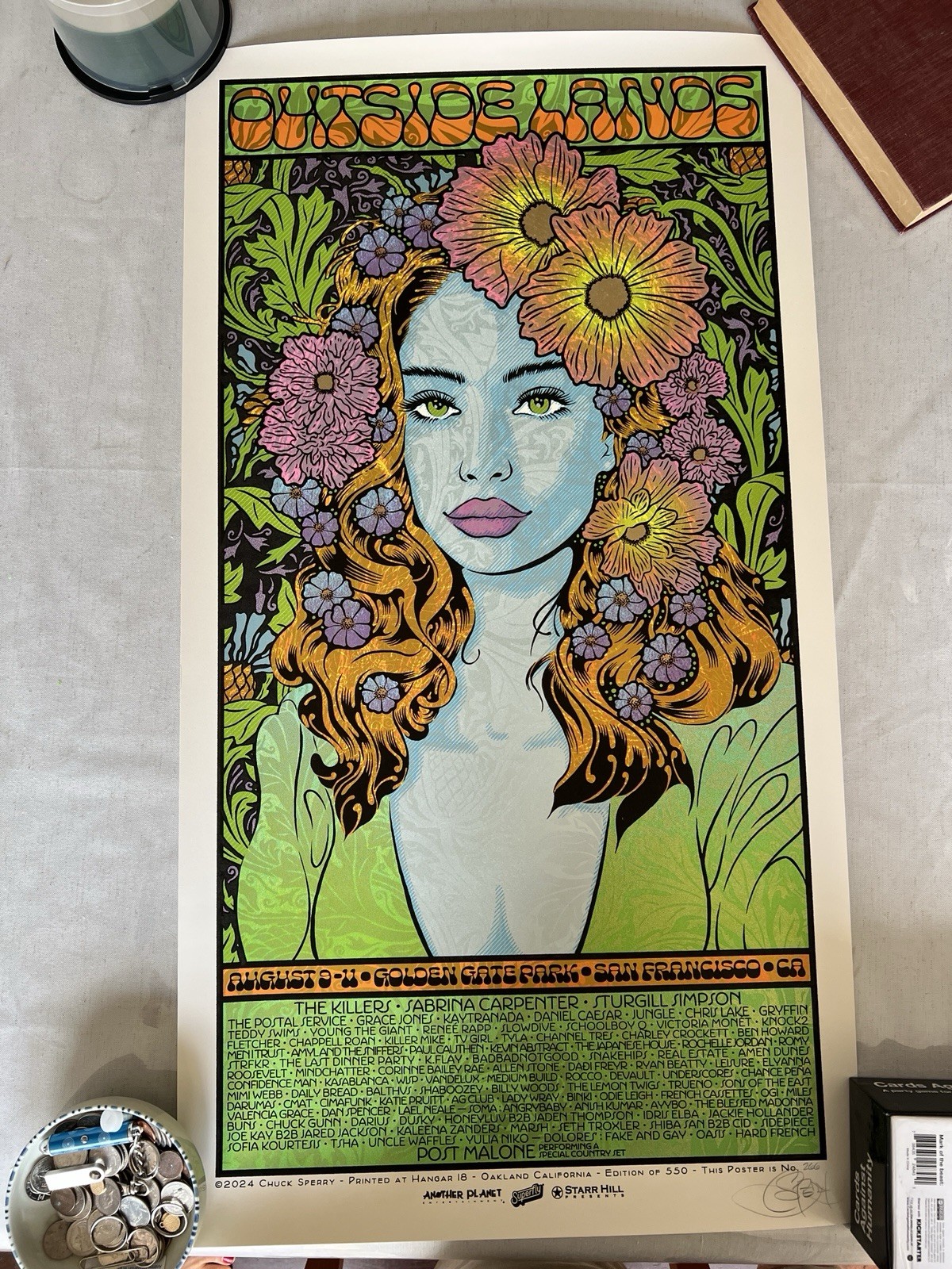 Chuck Sperry SIGNED Outside Lands Poster San Francisco CA #266 /550 OSL
