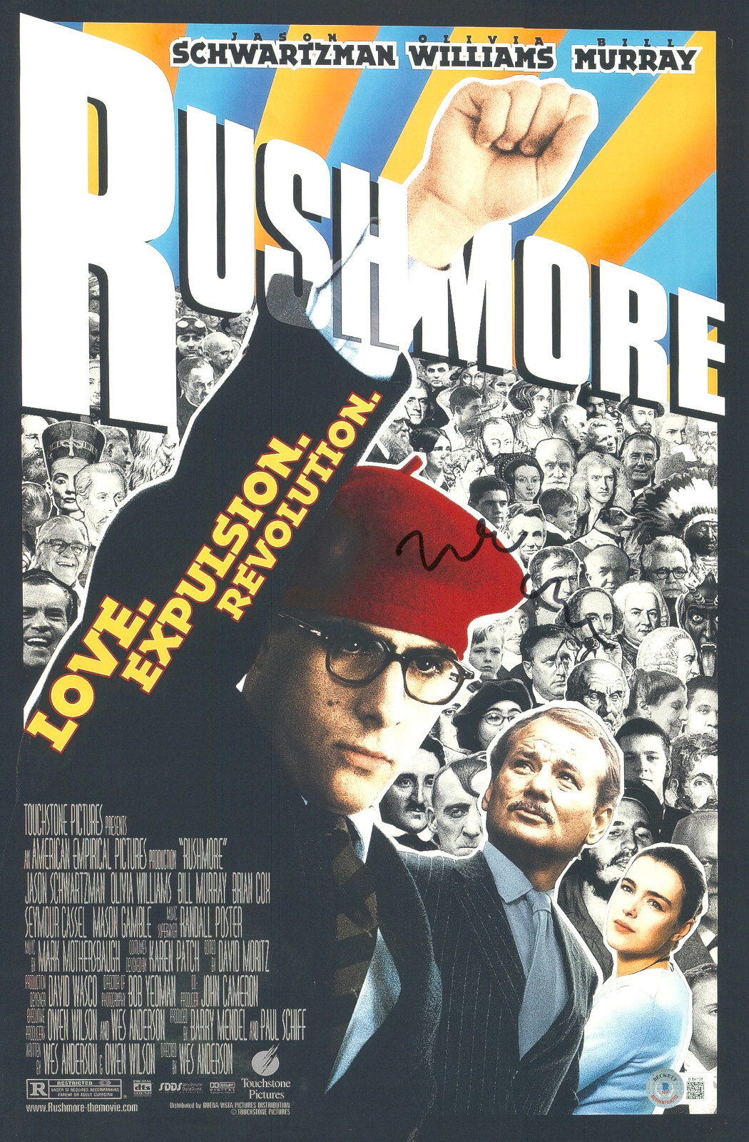 Wes Anderson Signed Autograph Rushmore 12X18 Photo Beckett BAS