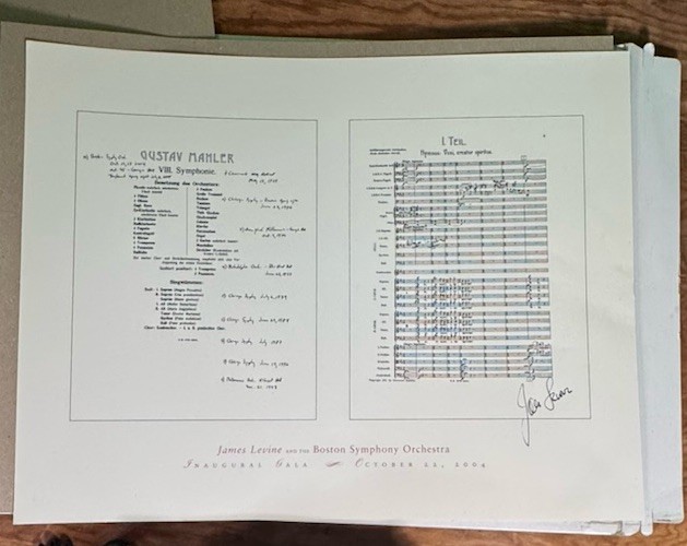 JAMES LEVINE Signed BSO 2004 Inaugural Ball Score With Personal Notes