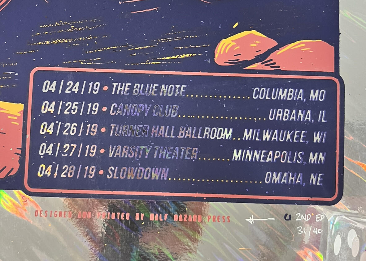 Pigeons Playing Ping Pong + Twiddle FOIL Poster 2019 Half Hazard Press 31/40 2ed