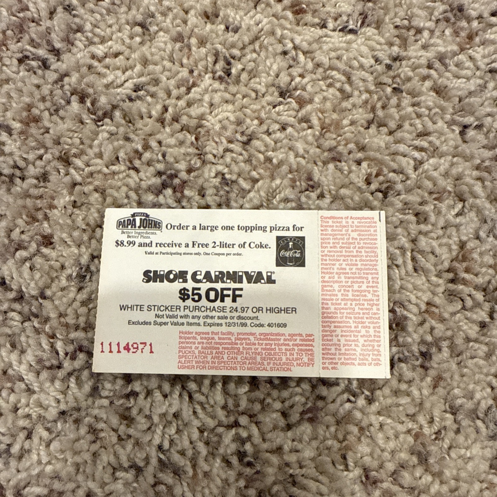 Creed 1999 Concert Ticket Firstar Center A 10/17/1999