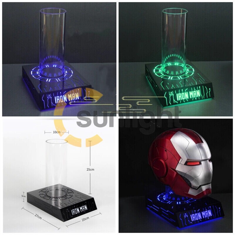 AutoKing Iron Man MK5 Mask Helmet Display Stand Base 3 Colors LED Light Stand