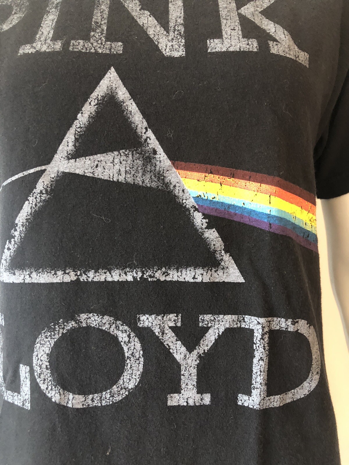 Pink Floyd Graphic Tee Shirt Unisex Size Small Alstyle Black Distressed Logo