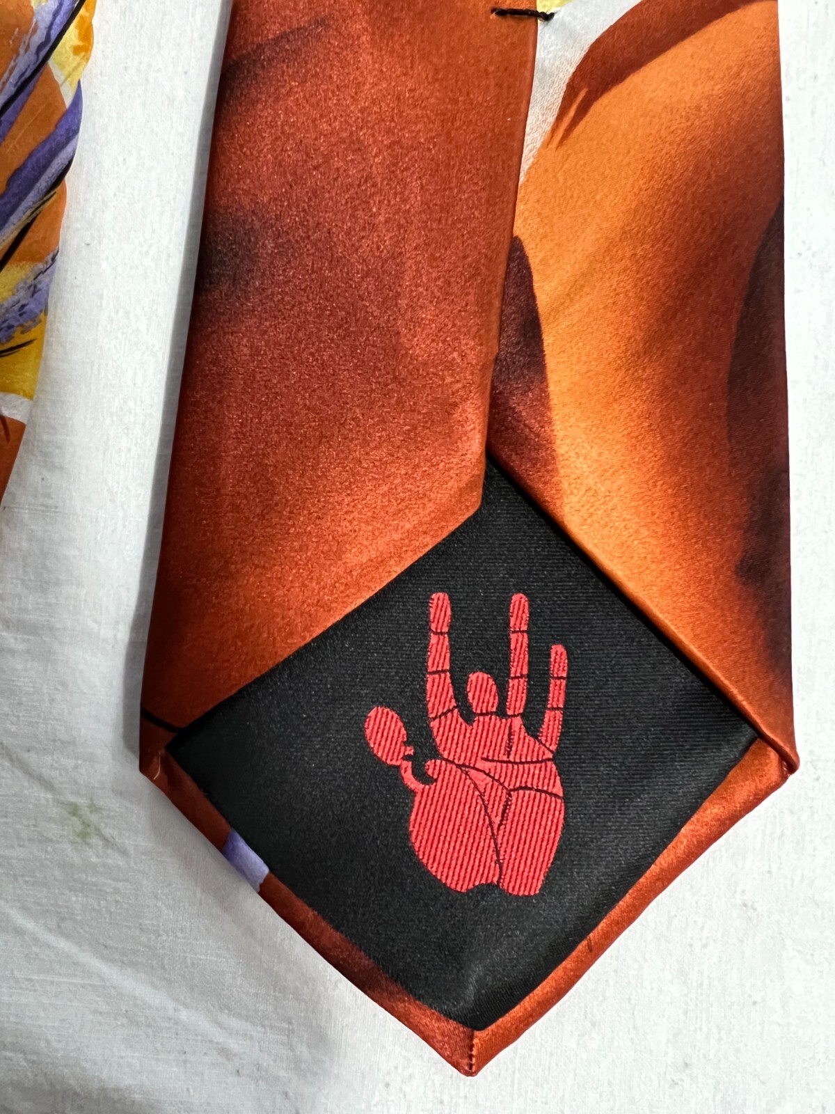 Grateful Dead Jerry Garcia Necktie Rust Brown Gold Multicolor Abstract Geometric
