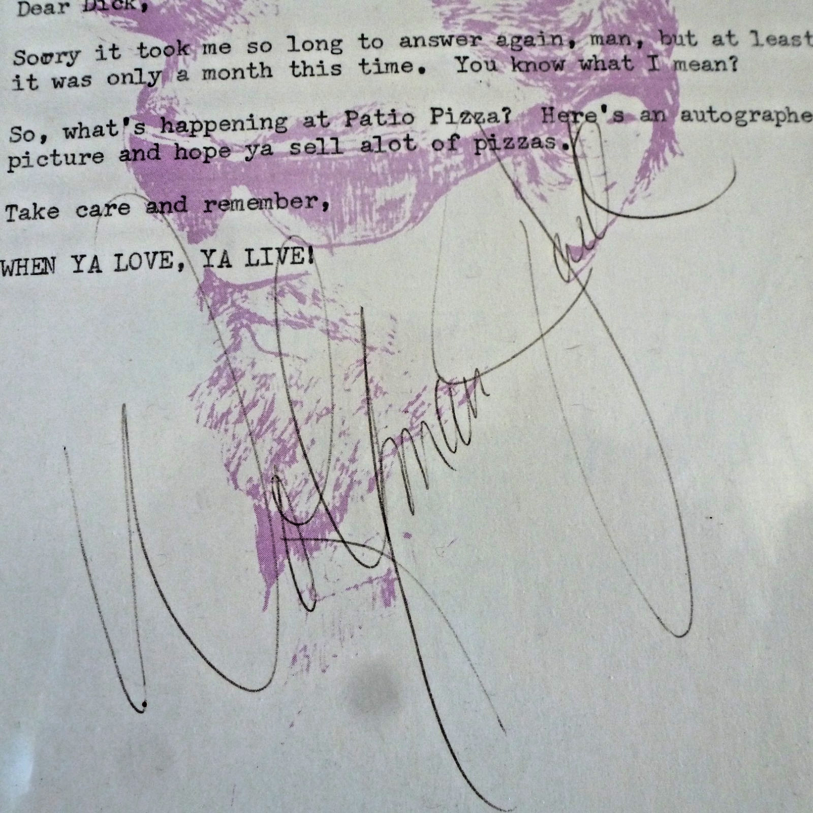 Beautiful 1972 Signed Letter from Wolfman Jack on Letter Head !