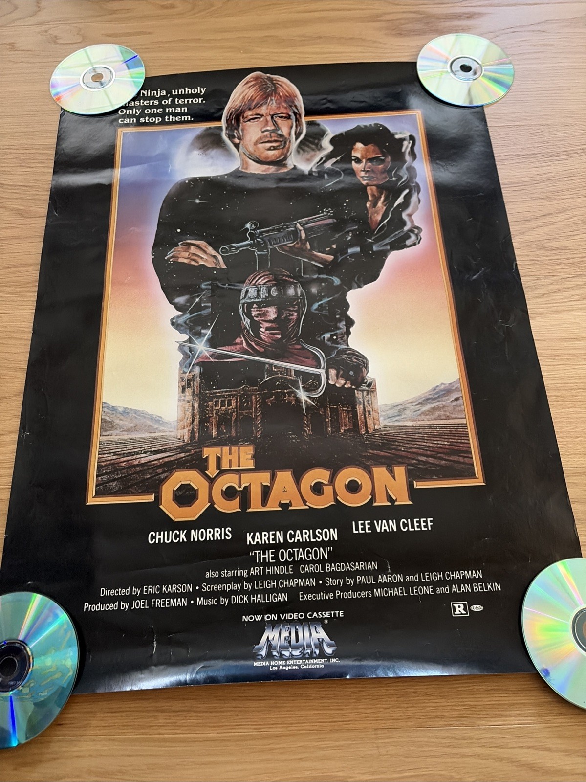 Vintage 1983 Chuck Norris The Octagon Original Poster 27×20 Rolled