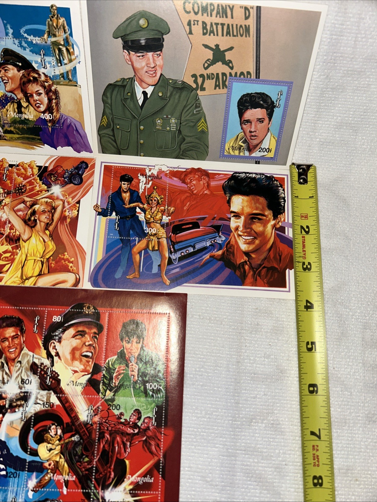 All 5 Pc Set Elvis Presley Limited Edition Postage Stamp Mongolia Army Family🎥