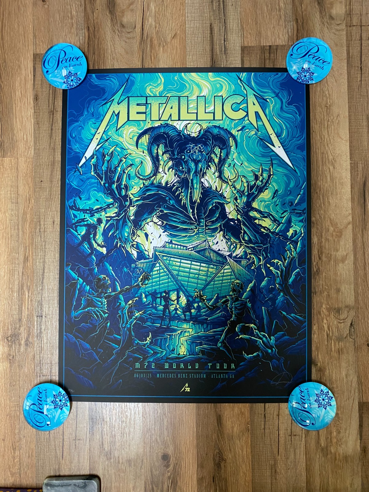 Metallica Poster Mercedes Benz Stadium Atlanta GA 6/3/25 SIGNED #/315 M72 Pop-Up