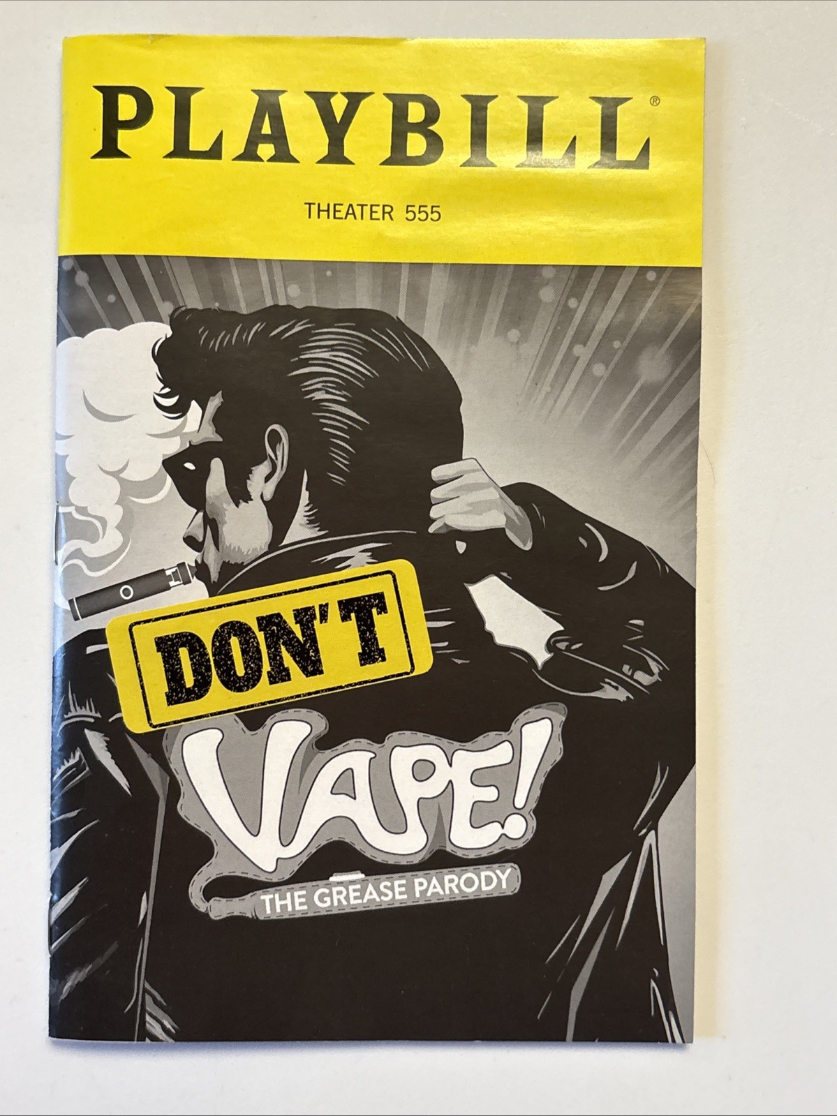 DON’T VAPE: THE MUSICAL Dec 2025 Off-Broadway Playbill w Sticker! GREASE Parody!