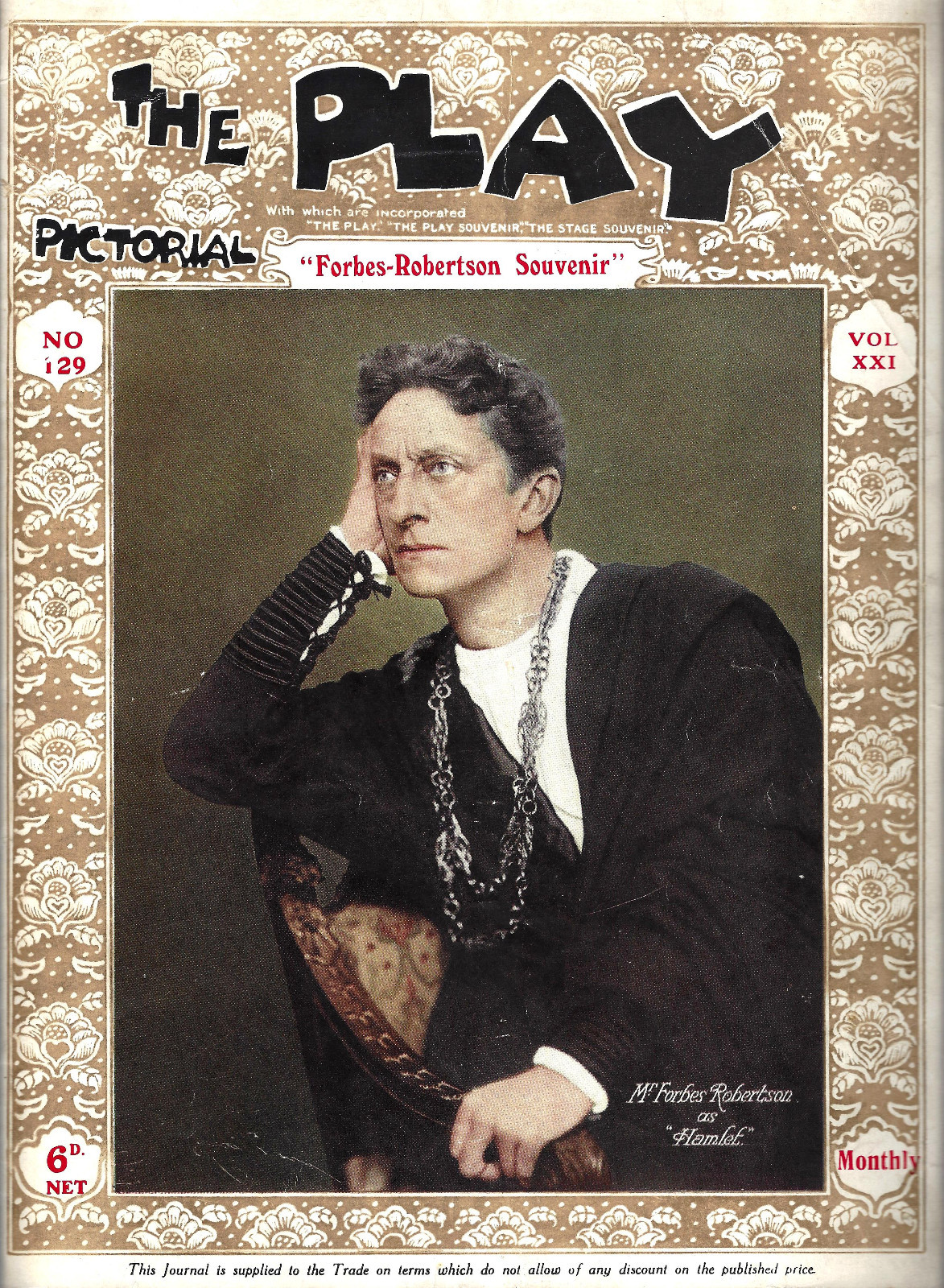 Forbes-Robertson “HAMLET” Gertrude Elliott 1913 London “PLAY” Pictorial Magazine