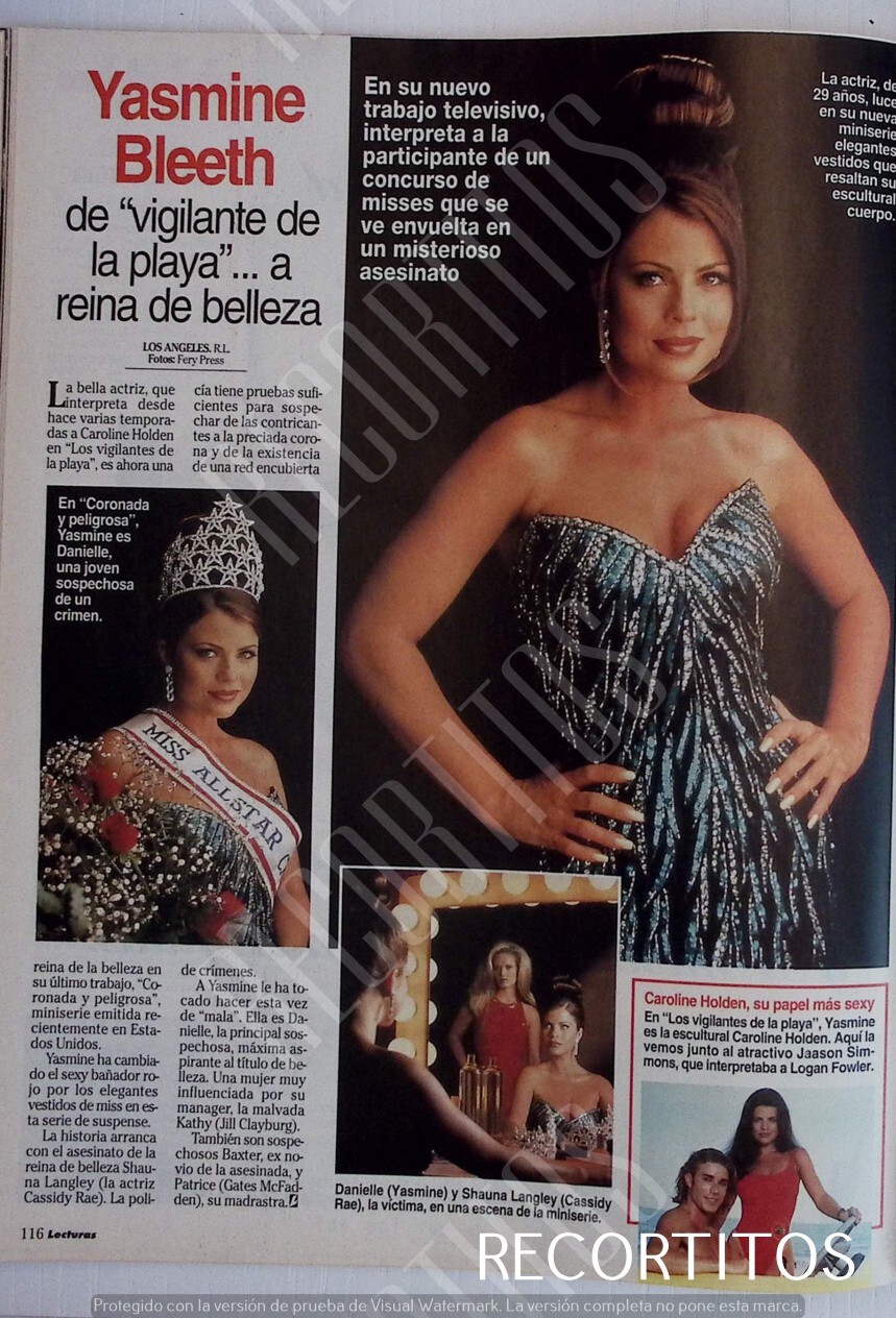 clippings 2386 YASMINE BLEETH MISS ALLSTAR BEACH GUARDS