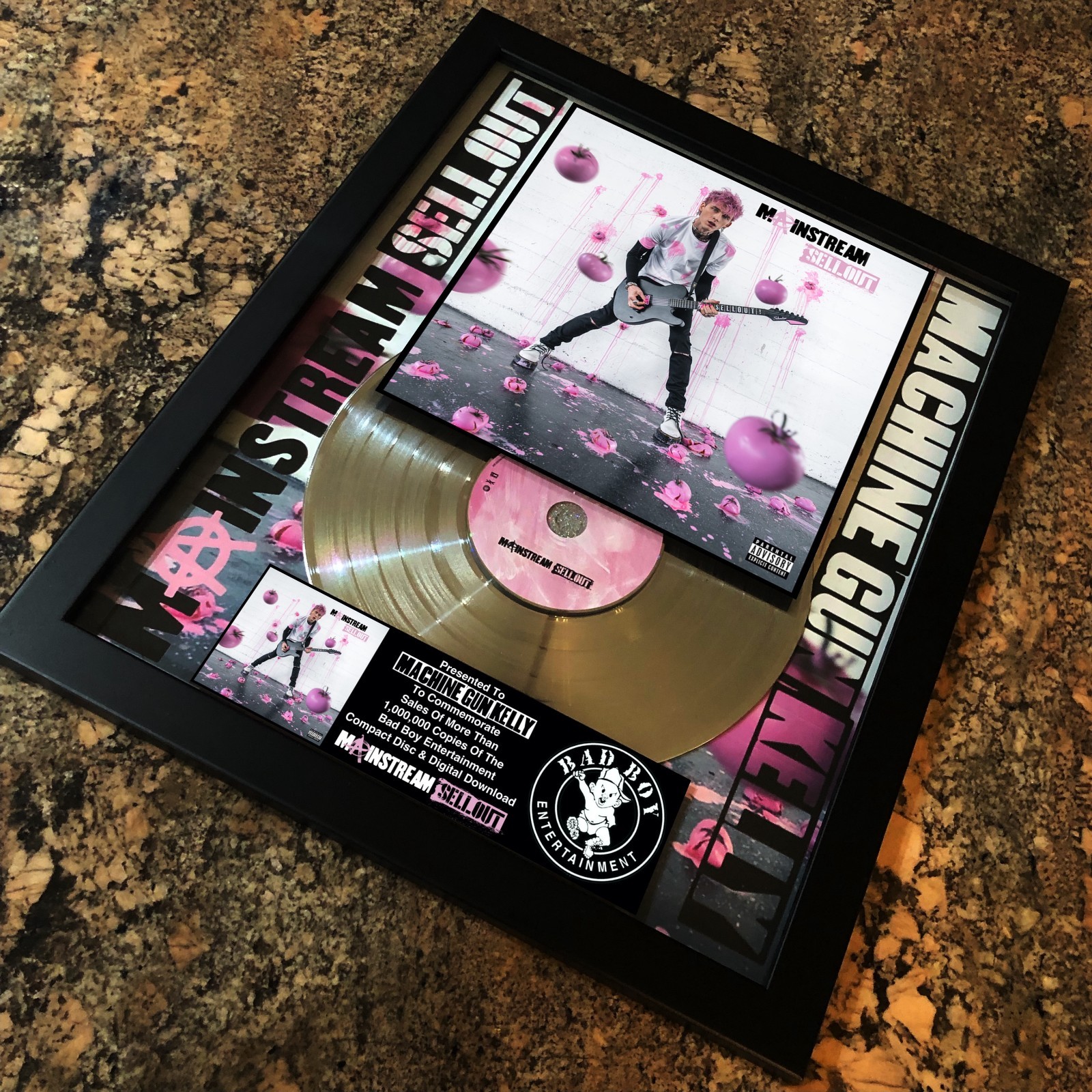 Machine Gun Kelly ( Mainstream Sellout ) Platinum Music Award Vinyl LP Record CD