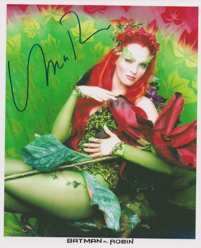 UMA THURMAN signed BATMAN AND ROBIN color 8×10 w/ coa SEXY POISON IVY CLOSEUP