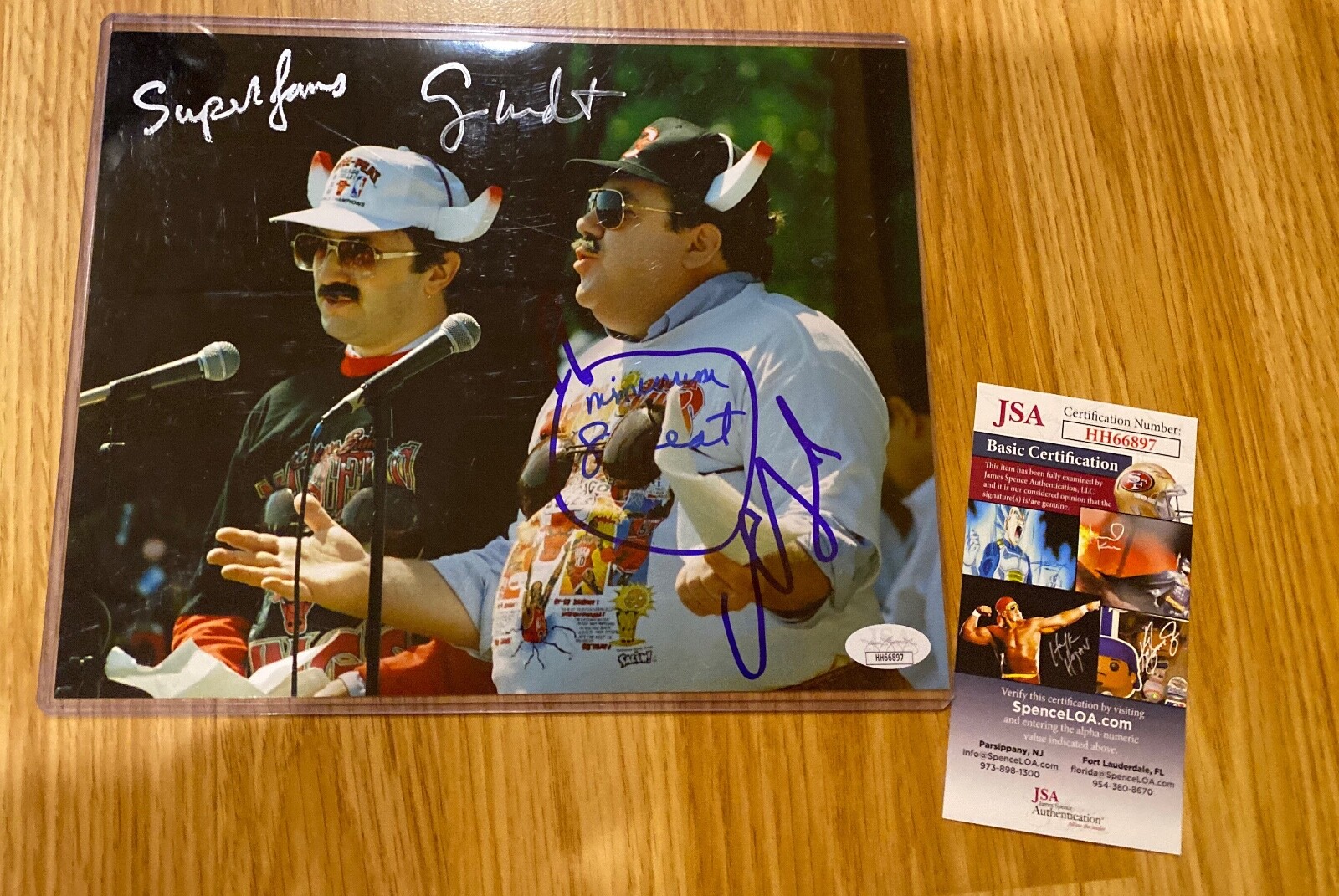 GEORGE WENDT ROBERT SMIGEL signed SUPERFANS 8×10 photo PROOF Autograph SNL JSA