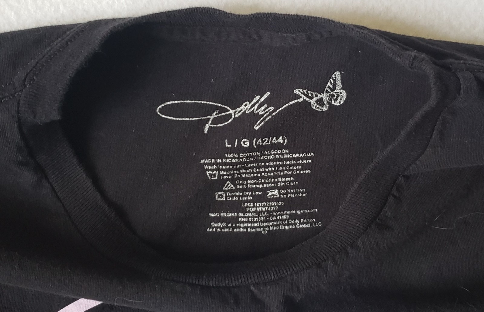 DOLLY PARTON Nashville Size Large Black T-Shirt