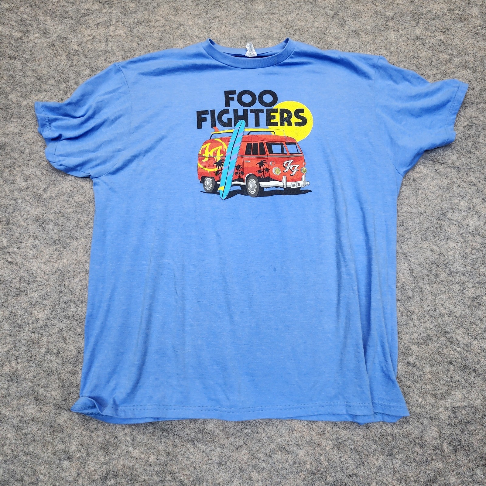 Foo Fighters – Surfboard Van Logo T Shirt Mens 2XL Blue Optima