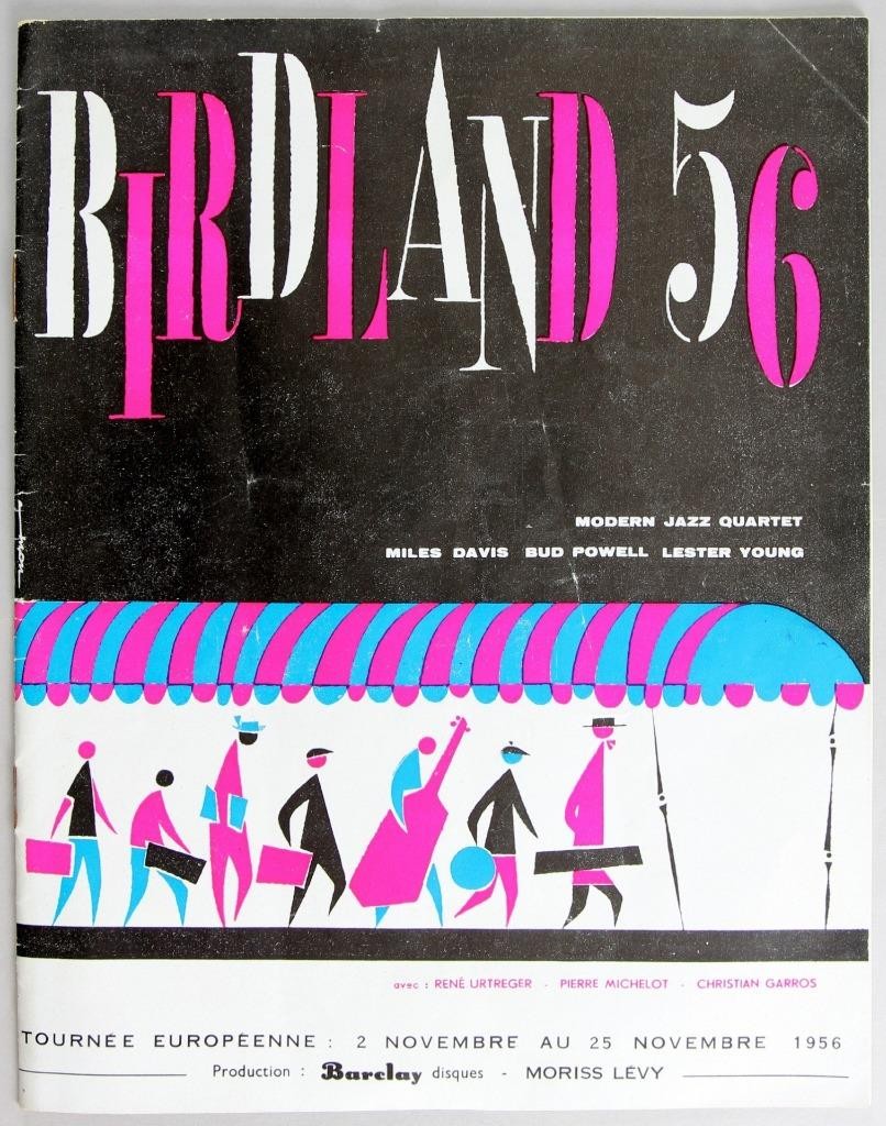 MILES DAVIS + LESTER YOUNG + BUD POWELL – rare original 1956 concert program