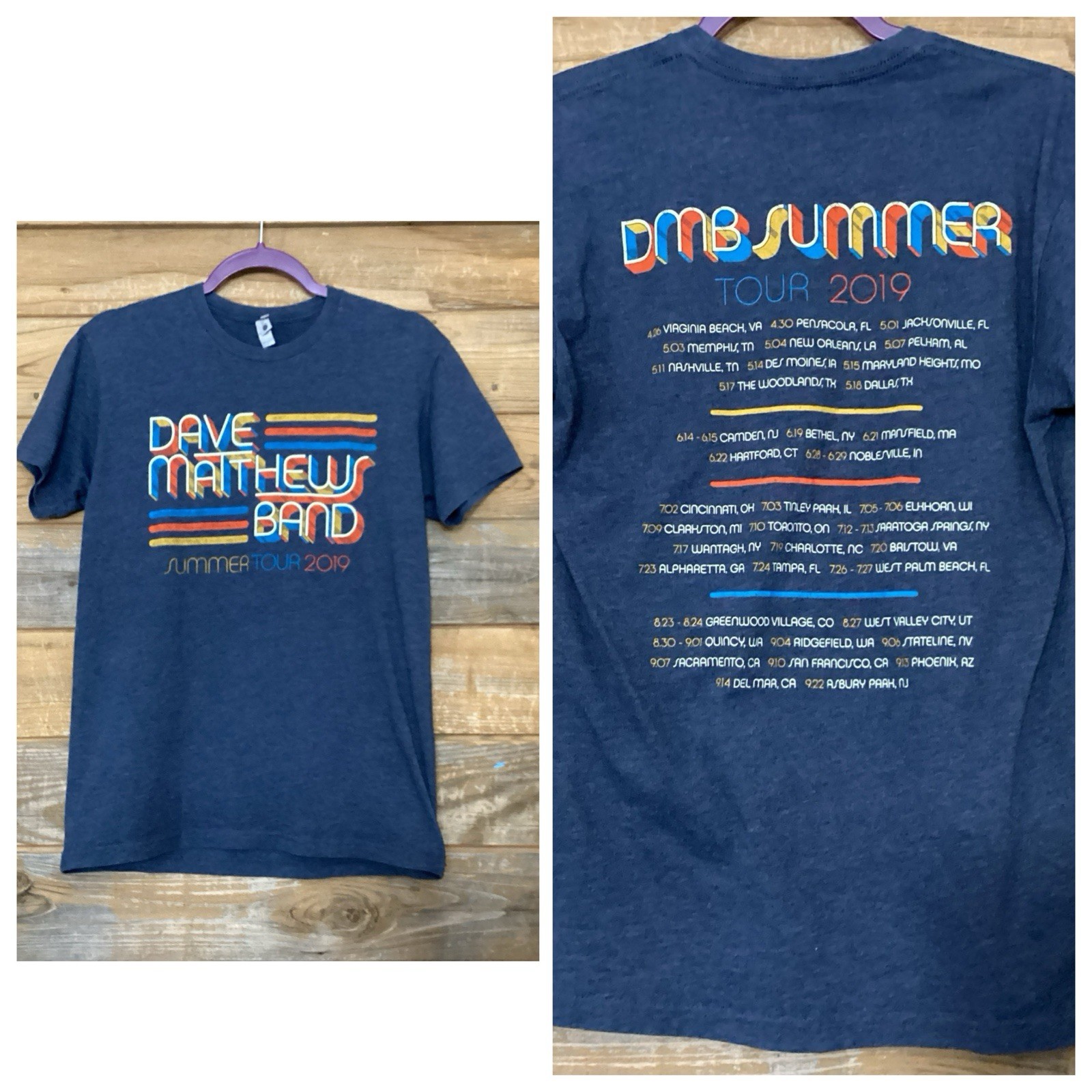 Dave Matthews Band Tour T-Shirt Unisex Small Summer 2019 Double Side Graphic