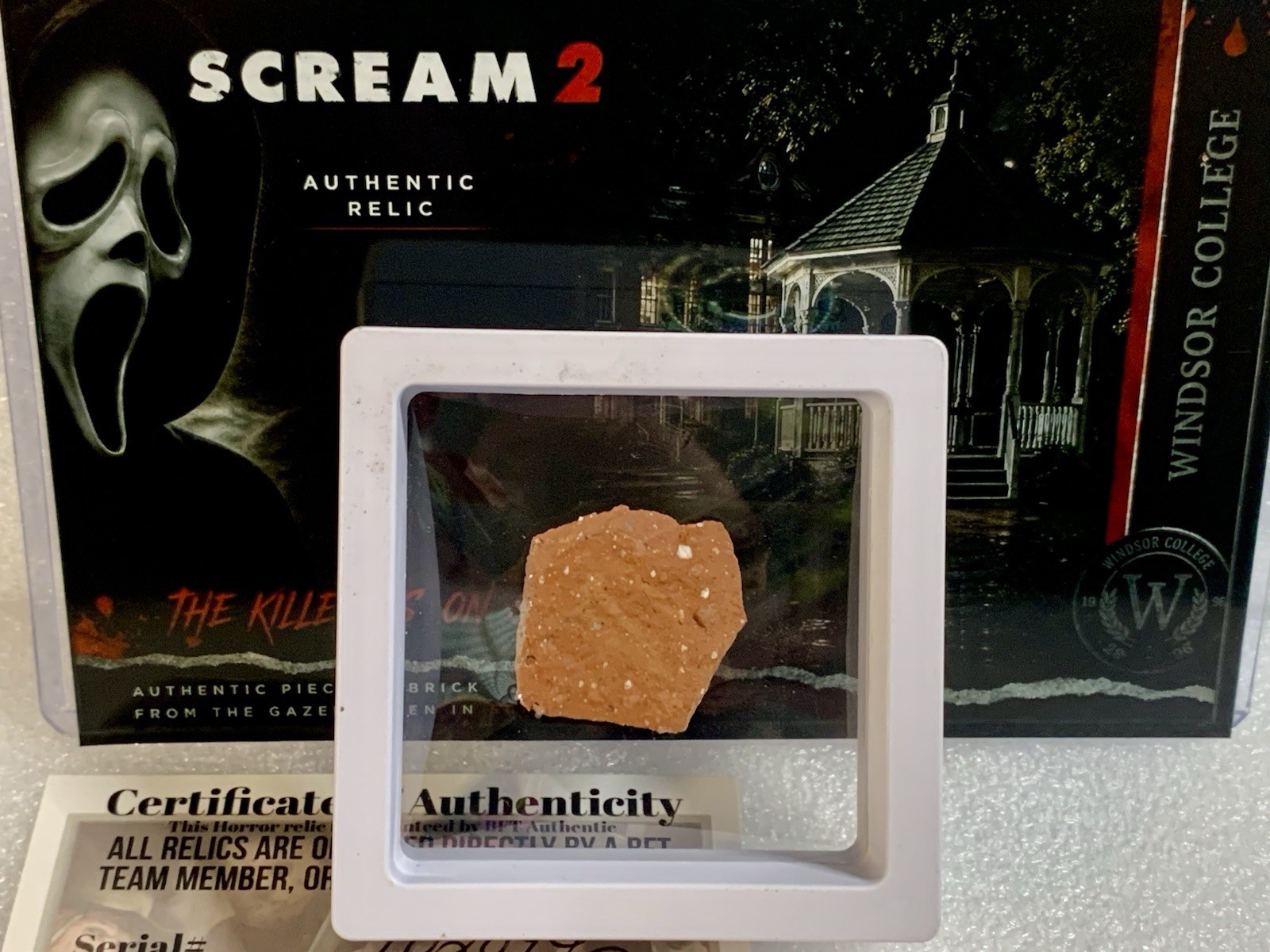 Scream 2 Gazebo Relic – Screen Filming Location Brick Fragment w/ COA