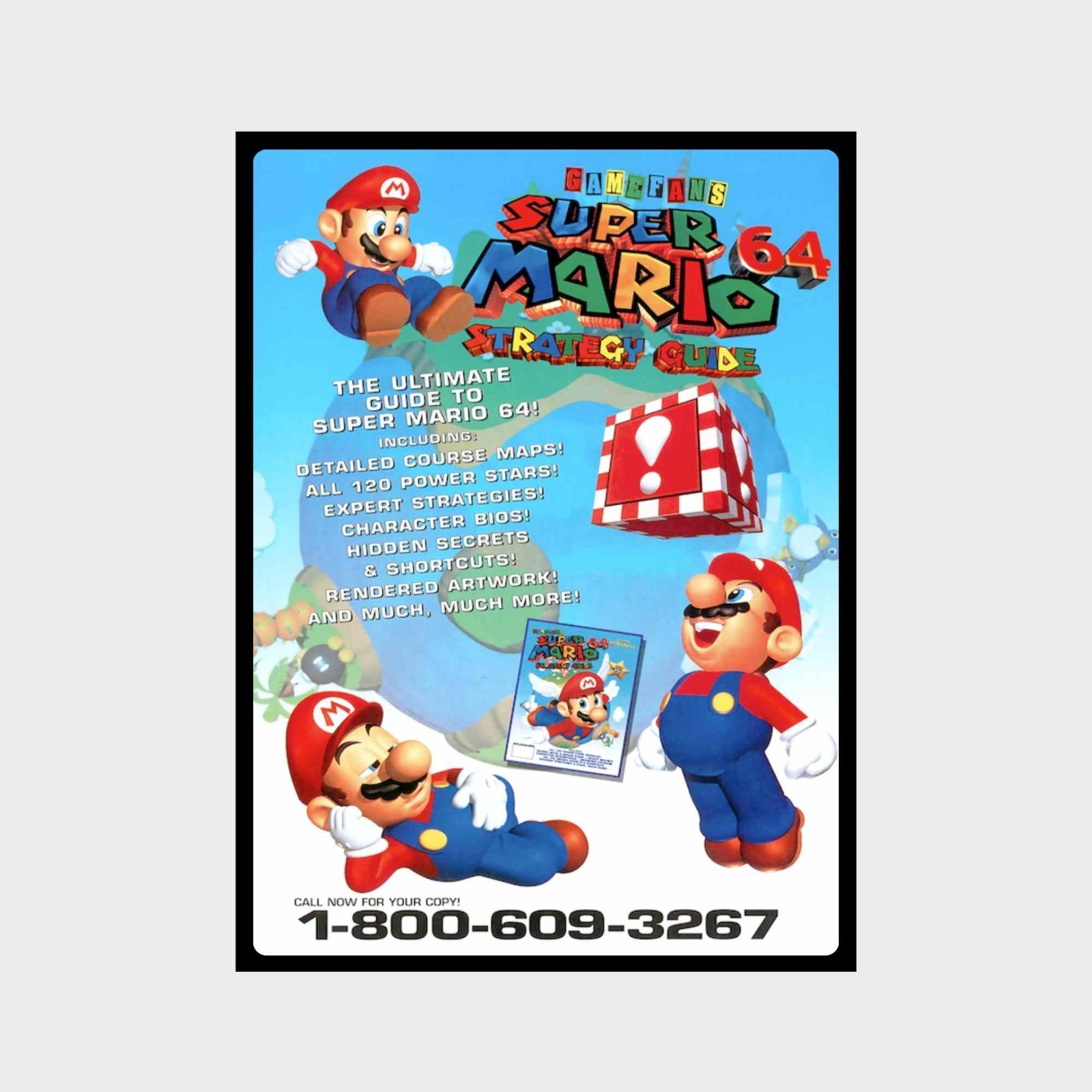 Poster Super Mario 64 Strategy Guide Nintendo 64 Unframed Poster Print G7534