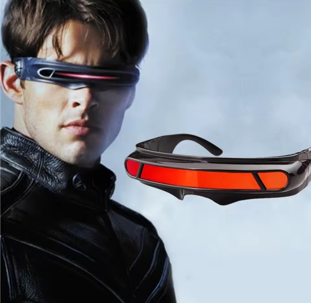X-men Cyclops Style Futuristic Polarized Sunglasses Orange Red Tint Glasses