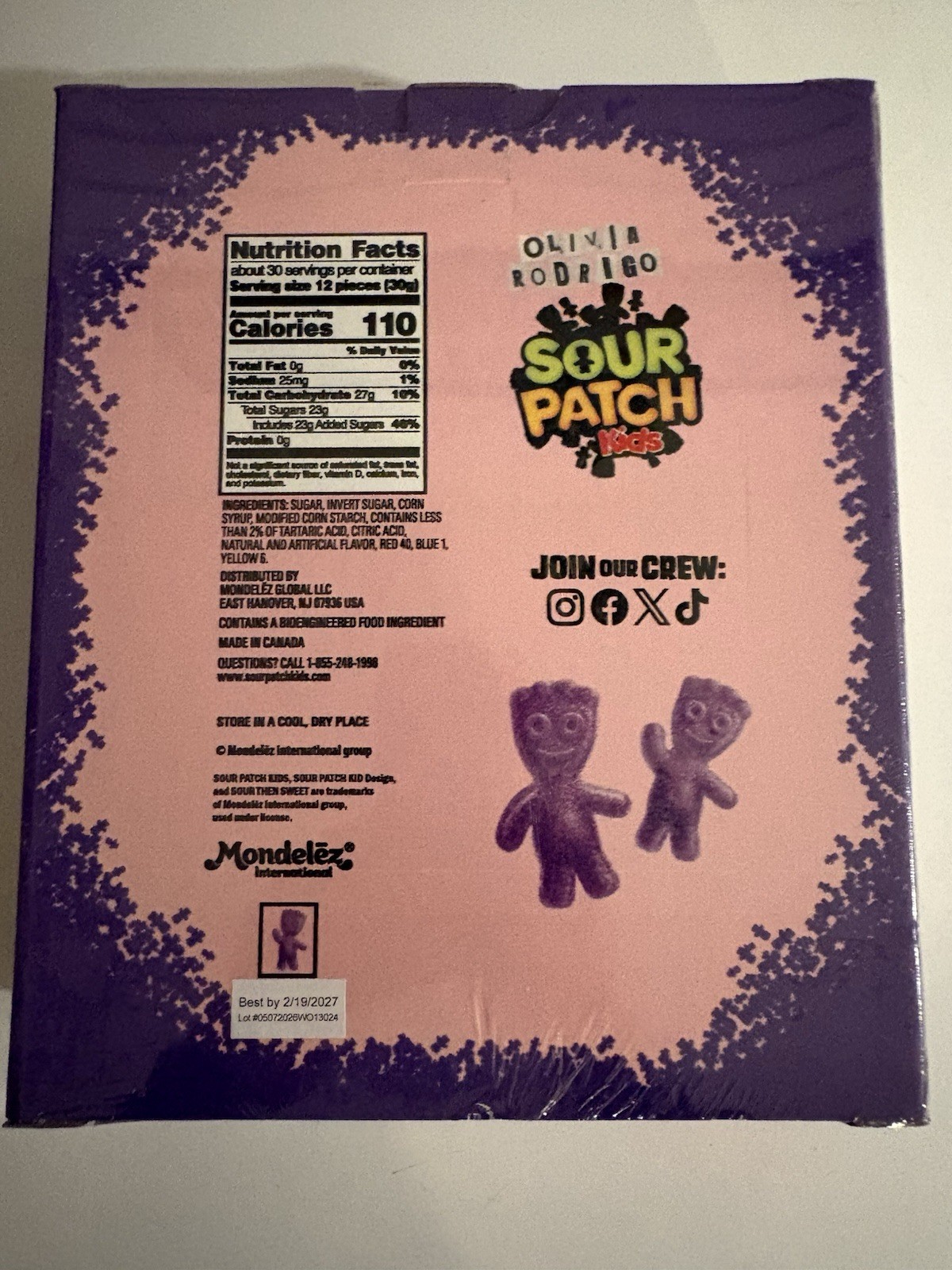 Olivia Rodrigo Sour Anniversary Sour Patch Kids Box (2 Pounds)