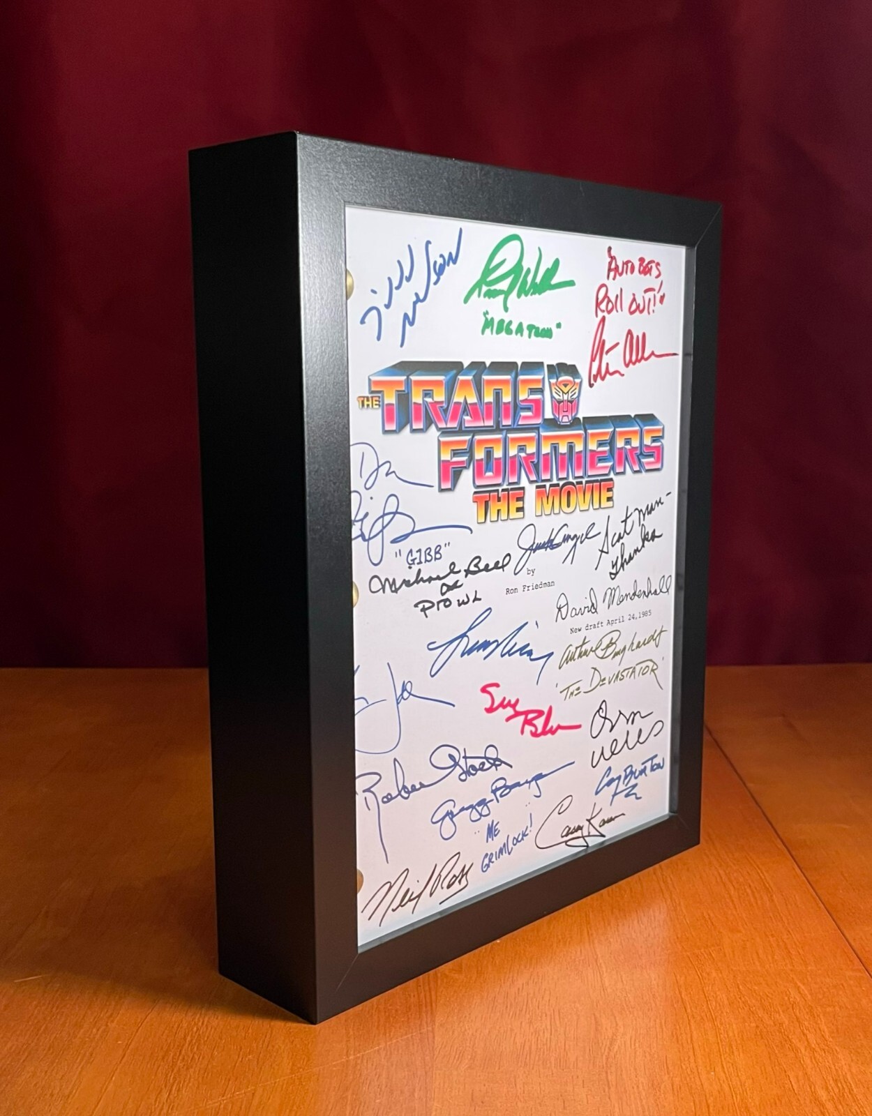 The Transformers: The Movie Script Cast-Signed- 185 Pages!- Autograph Reprints