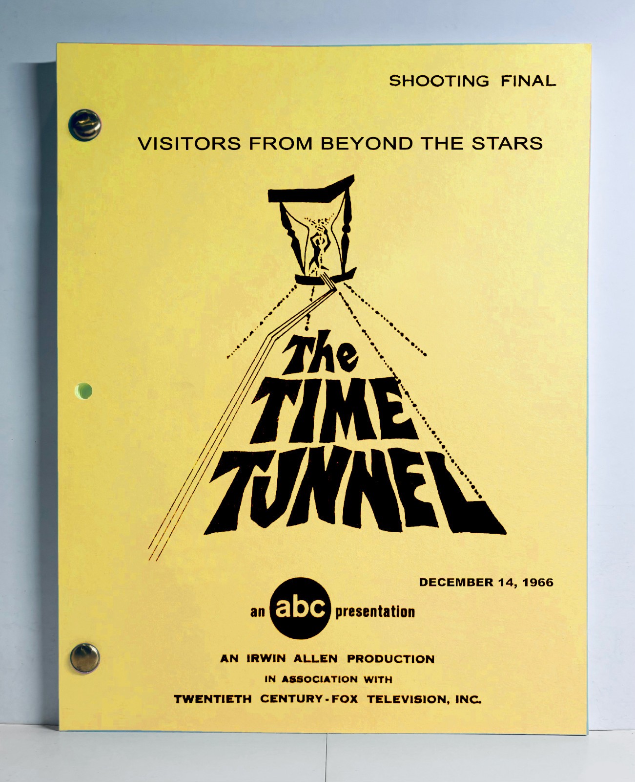 The Time Tunnel TV Script “Visitors From Beyond the Stars” 1966 (70 pg)- Reprint