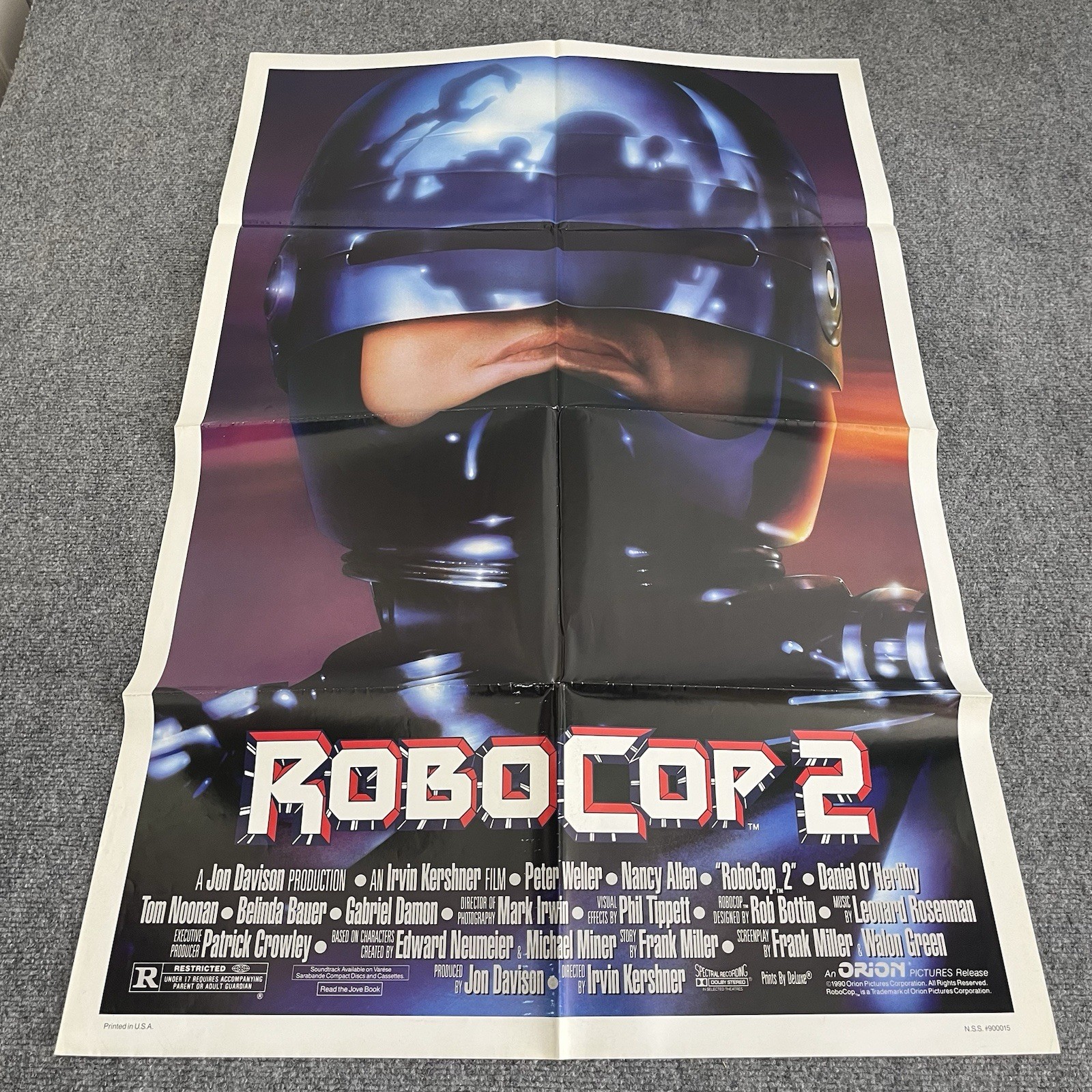 Vintage RoboCop 2 1990 Double-Sided Movie Poster 27×41 Peter Weller John Glover