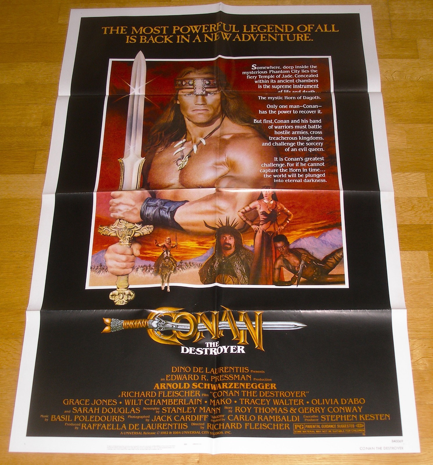 CONAN THE DESTROYER (1984) Arnold Schwarzenegger Vintage Original 1-Sheet Poster