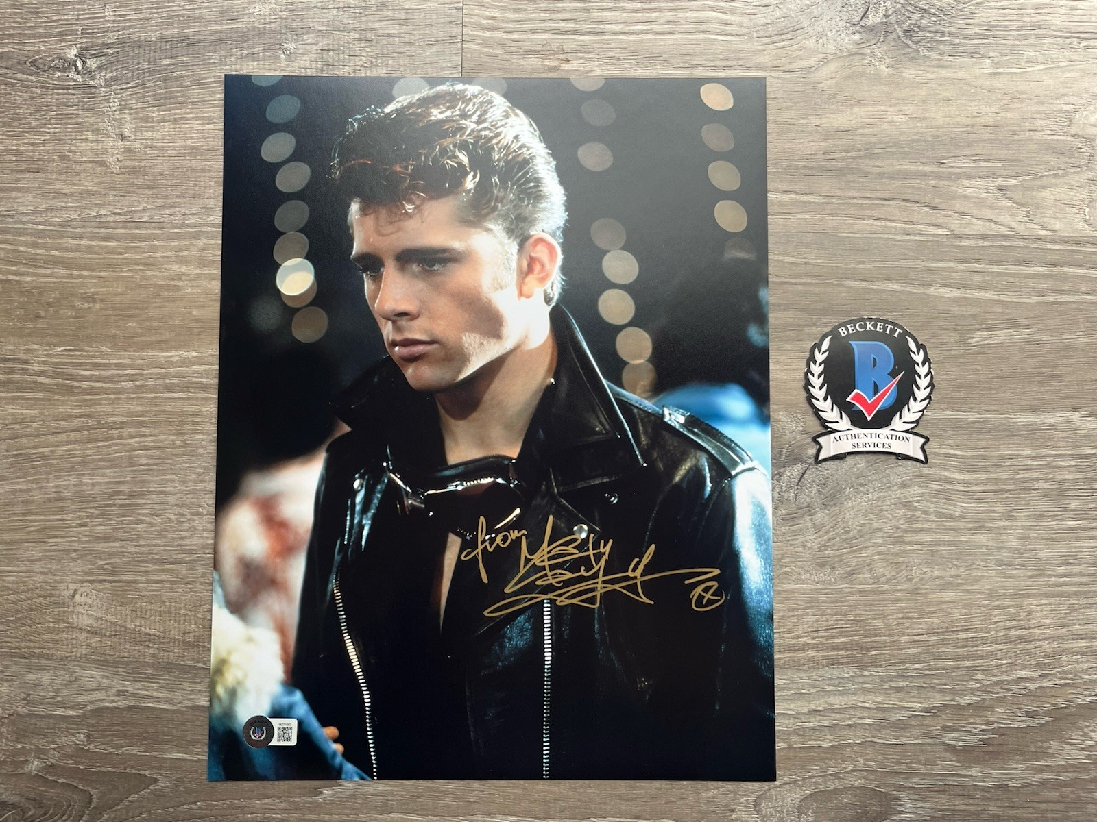 Maxwell Caulfield Signed Michael Carrington 11×14 Photo Beckett COA Grease 2