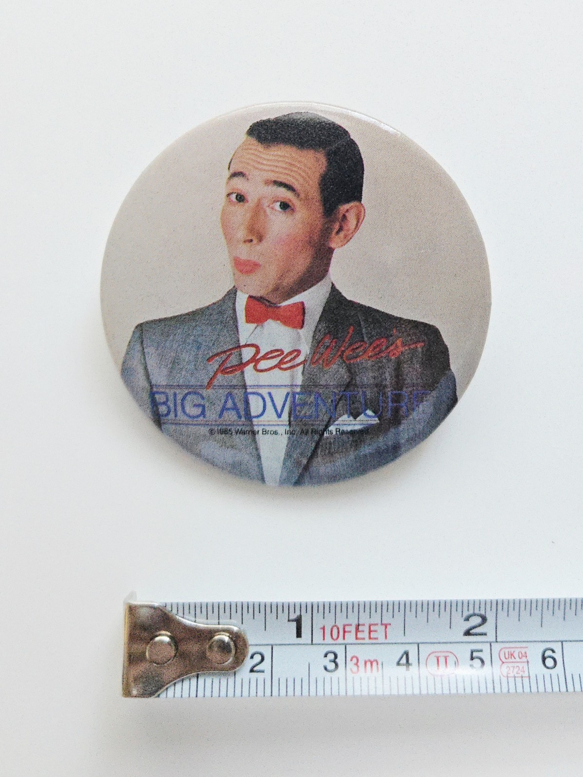 VINTAGE 1985 PEE WEE’S BIG ADVENTURE MOVIE PROMO BUTTON TIM BURTON BIKE FILM PIN