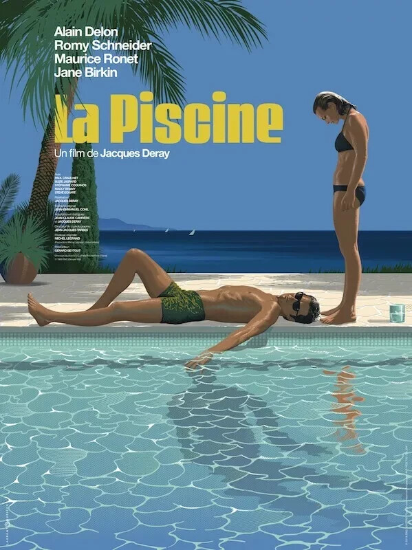 delon LA PISCINE THE SWIMMING POOL french poster 17X23-INCHES Laurent DURIEUX