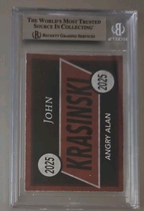John Krasinski Custom Signed Card – Angry Alan – Beckett Encapsulated