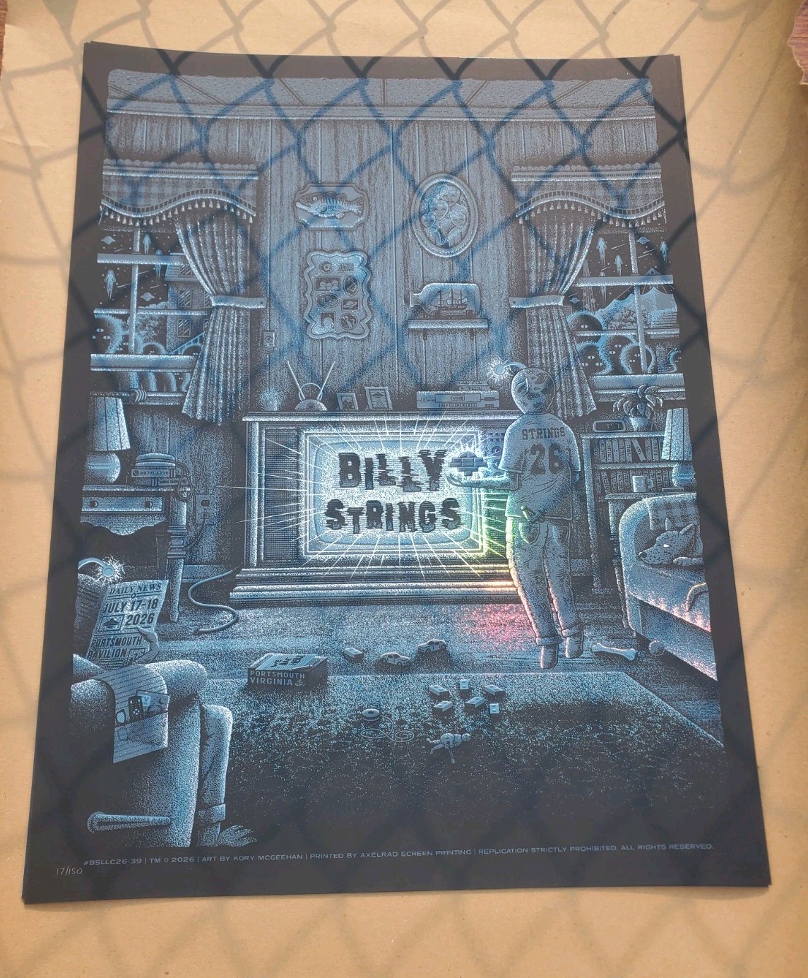 Billy Strings Poster Portsmouth 2026 Foil SE #X/150 SOLD OUT