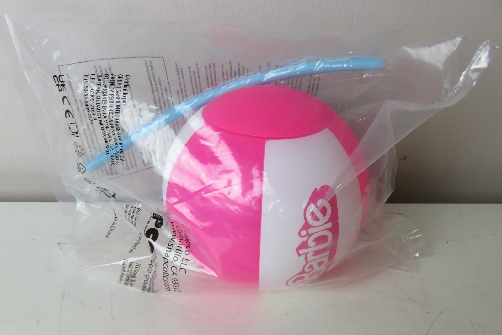 BARBIE MOVIE 2023 PINK BEACH BALL CUP + STRAW NEW NEVER OPEN SEALED IN PACKAGE
